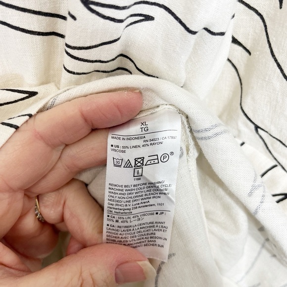 Banana Republic Linen Blend Tie-Waist Top Stone Washed Career Office Size XL - Picture 10 of 11